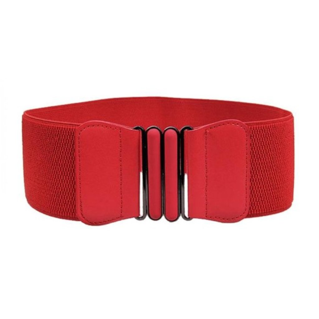 Wide Elastic Dress Belt Red